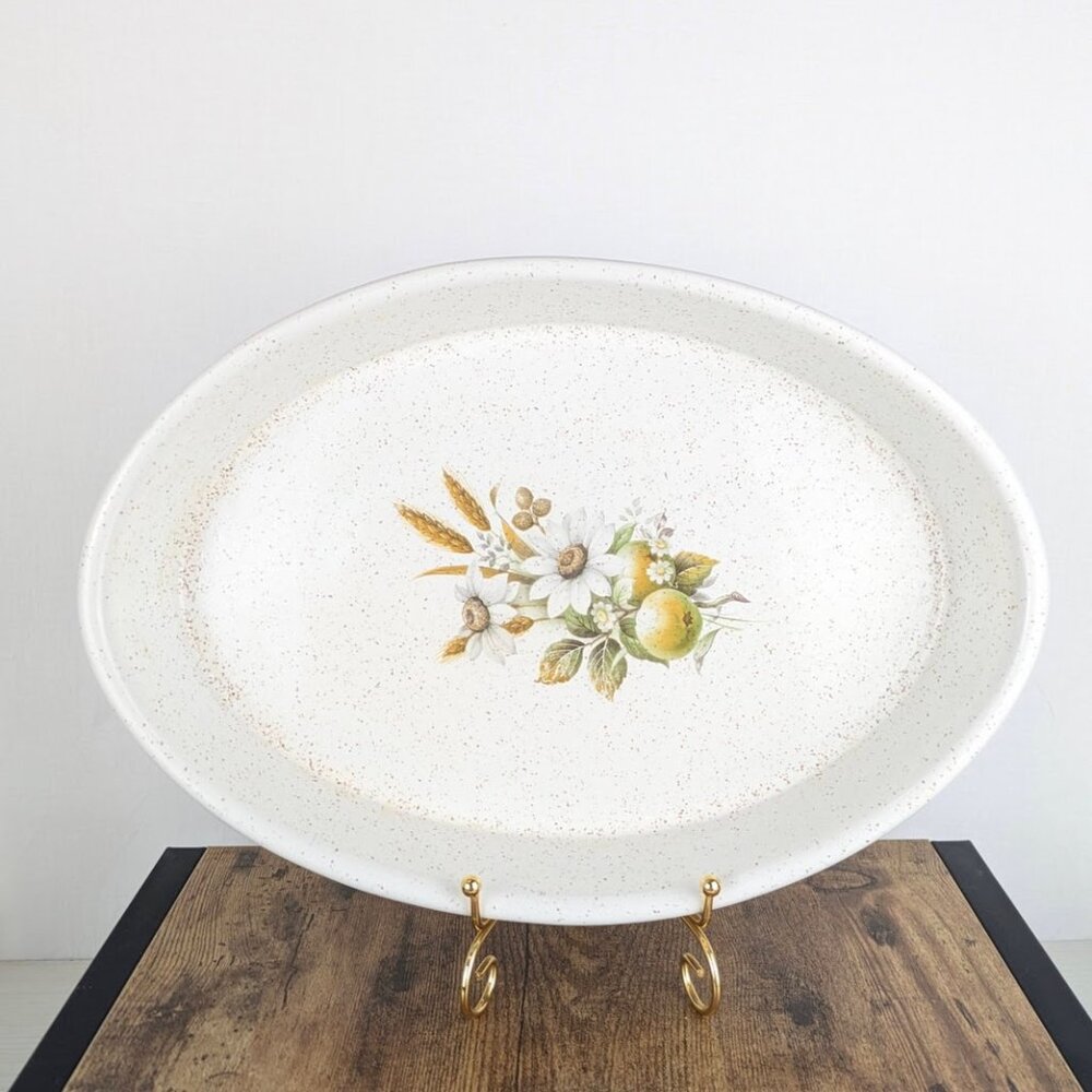 Vintage BMP Canada Stoneware Floral Serving Platter